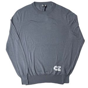 Dior x Daniel Arsham Eroded Logo Knit Crewneck Sweater Grey